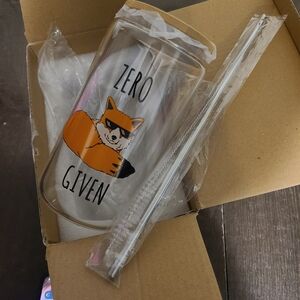 Zero Fox Given Glass Tumbler With Bamboo Lid